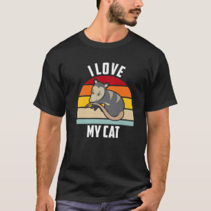Camiseta Eu Amo Meu Gato Ogambm Engraçado Possum
