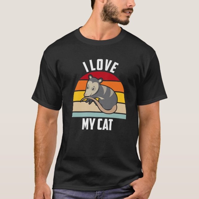 Camiseta Eu Amo Meu Gato Ogambm Engraçado Possum (Frente)