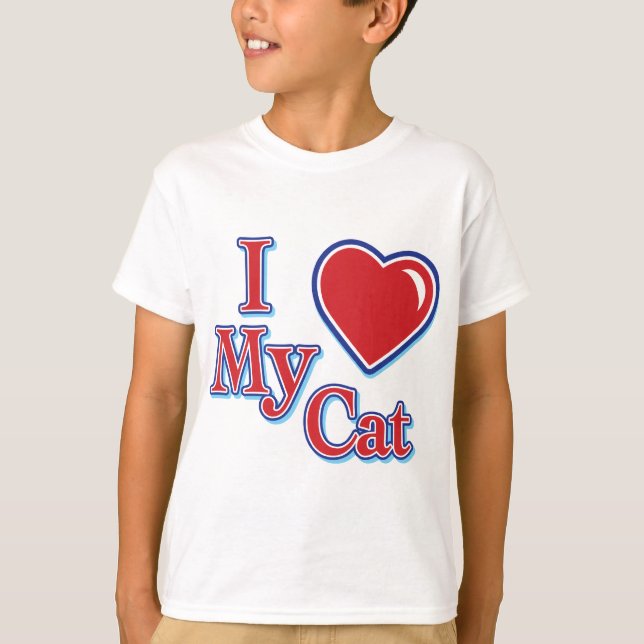 Camiseta Eu amo meu gato pelo coração (Frente)