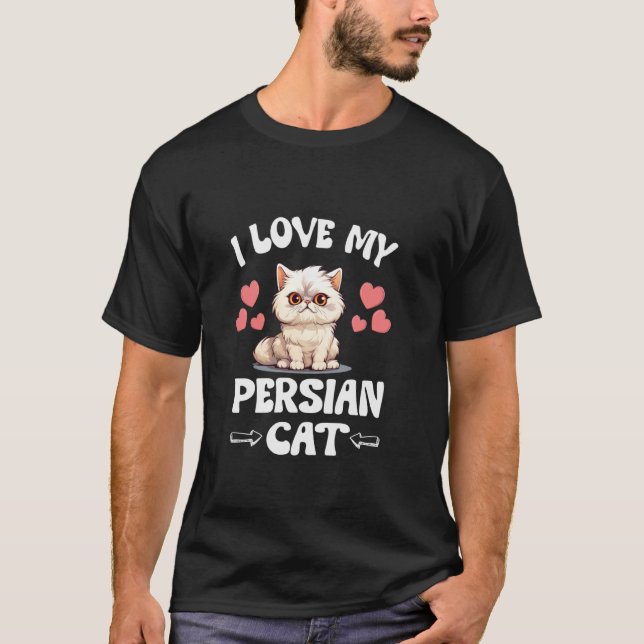 Camiseta Eu Amo Meu Gato Persa (Frente)