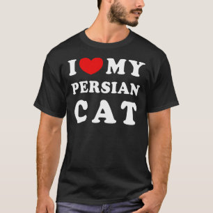 Camiseta Eu Amo Meu Gato Persa Eu Corto Meu Gato Persa