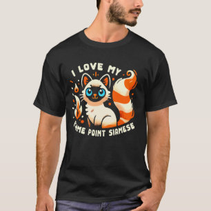 Camiseta Eu Amo Meu Gato Persa Siames Flame Point