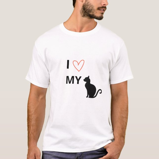 Camiseta Eu Amo Meu Gato – Presente Fofo para Aman (Frente)
