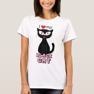 Camiseta Eu Amo Meu Gato Preto (Hilda the Kitten™)