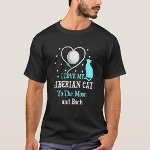 Camiseta Eu Amo Meu Gato Siberiano para o Gato da Lua Gatit