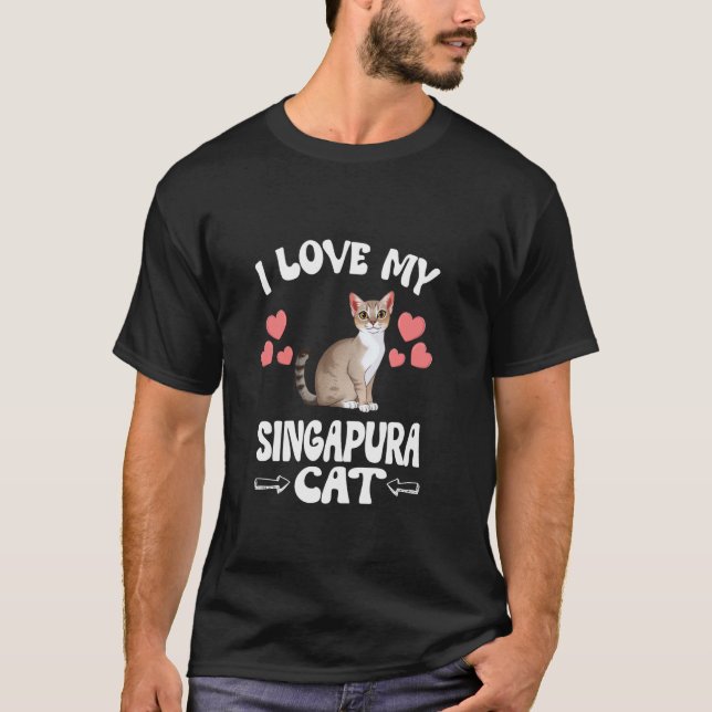 Camiseta Eu Amo Meu Gato Singapura (Frente)
