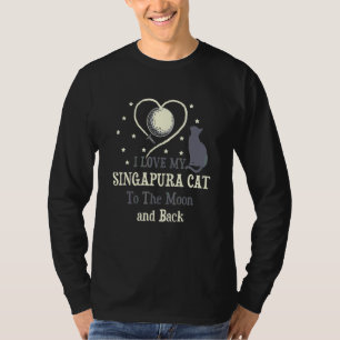 Camiseta Eu Amo Meu Gato Singapura até o Gato da Lua   Gati