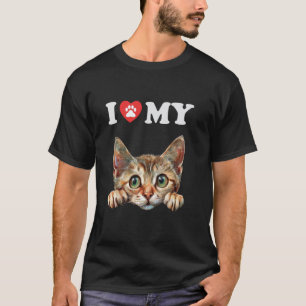 Camiseta Eu Amo Meu Gato Singapura Filhote Gato Engraçado M