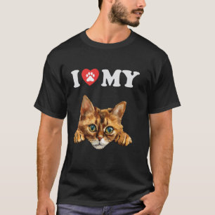 Camiseta Eu Amo Meu Gato Somali Kitten Gato Engraçado Mãe A