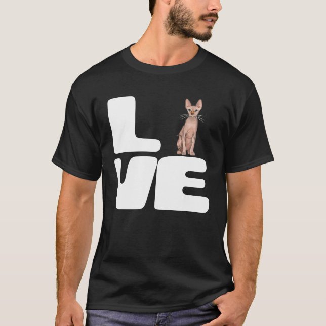 Camiseta Eu Amo Meu Gato Sphynx (Frente)