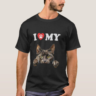 Camiseta Eu Amo Meu Gato York Chocolate Gatinho Engraçado A