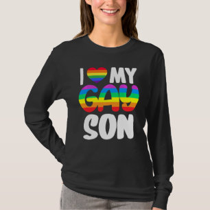 Camiseta Eu Amo Meu Gay Filho Orgulho LGBT Família Rainbow