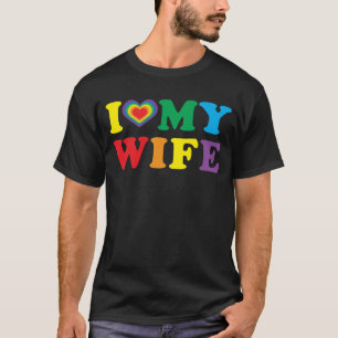 Camiseta Eu amo meu Gay LGBTQ da minha esposa Dia de os nam