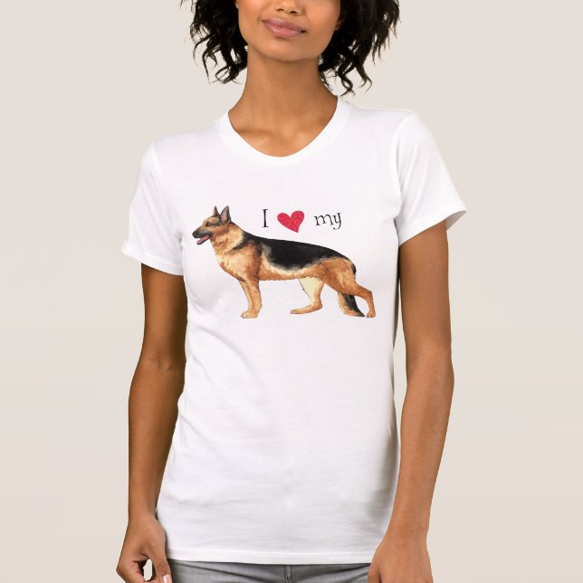 Camiseta Eu amo meu German shepherd (Frente)