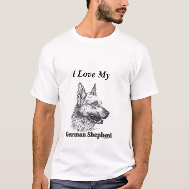 Camiseta Eu Amo Meu German shepherd (Frente)