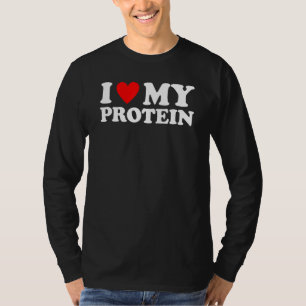 Camiseta Eu Amo Meu Giro De Trabalho De Proteína Eu Corto M