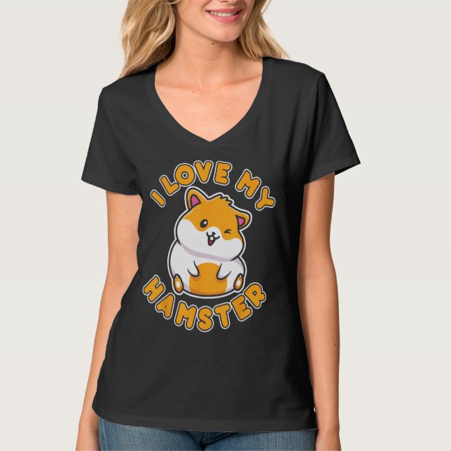 Camiseta Eu Amo Meu Hamster (Frente)