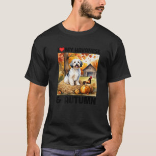 Camiseta Eu Amo Meu Havanese e Folhas de Outono Abóbora