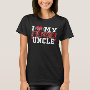 Camiseta Eu Amo Meu Incrível Tio Cute Heartbeat Love Valent