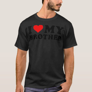 Camiseta Eu Amo Meu Irmão Engraçado, Irmão Vermelho, Eu Cor