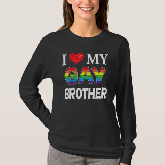 Camiseta Eu Amo Meu Irmão Gay Lgbt Lésbica Arco-Íris Ortod  (Frente)
