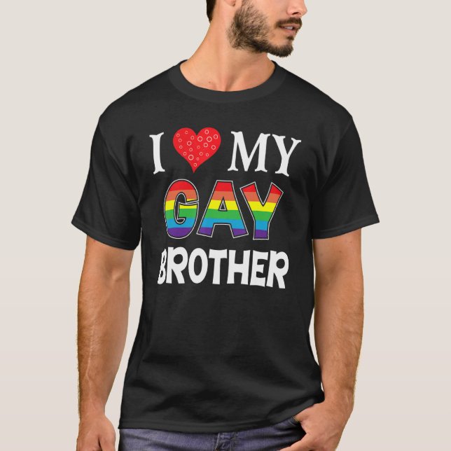 Camiseta Eu Amo Meu Irmão Gay Lgbt Lésbica Arco-Íris Ortod  (Frente)