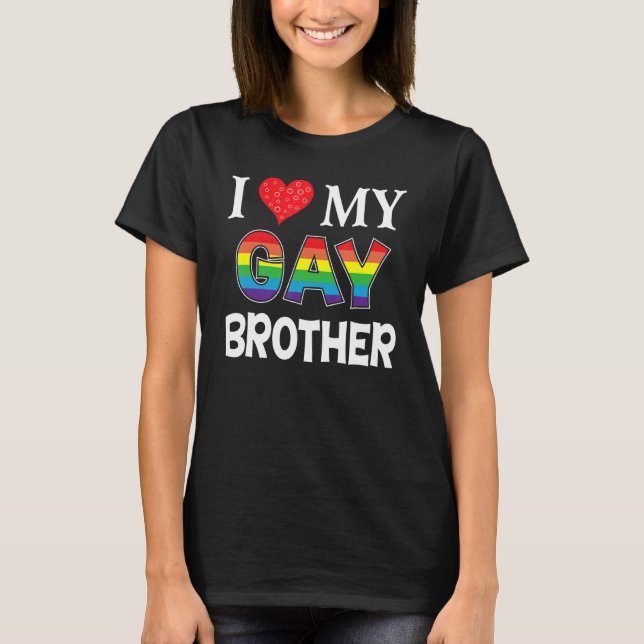 Camiseta Eu Amo Meu Irmão Gay Lgbt Lésbica Arco-Íris Ortod  (Frente)