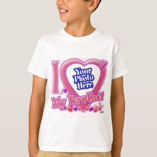Camiseta Eu amo meu irmão rosa/roxo - foto