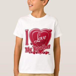 Camiseta Eu amo meu irmão vermelho - coração