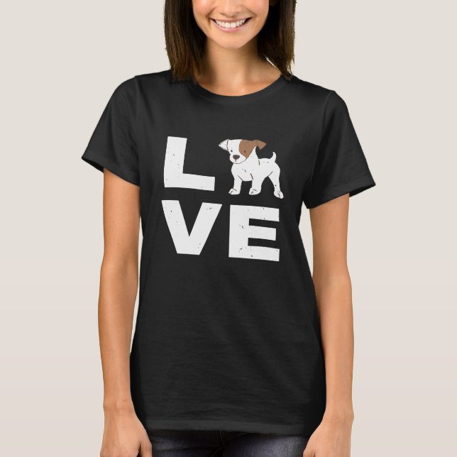 Camiseta Eu Amo Meu Jack Russell Cachorro Puppy Pet Pöt Pöt (Frente)