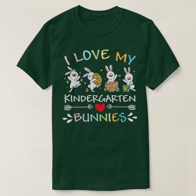 Camiseta Eu Amo Meu Jardim Infantil Coelhos Páscoas Coelhos (Frente do Design)