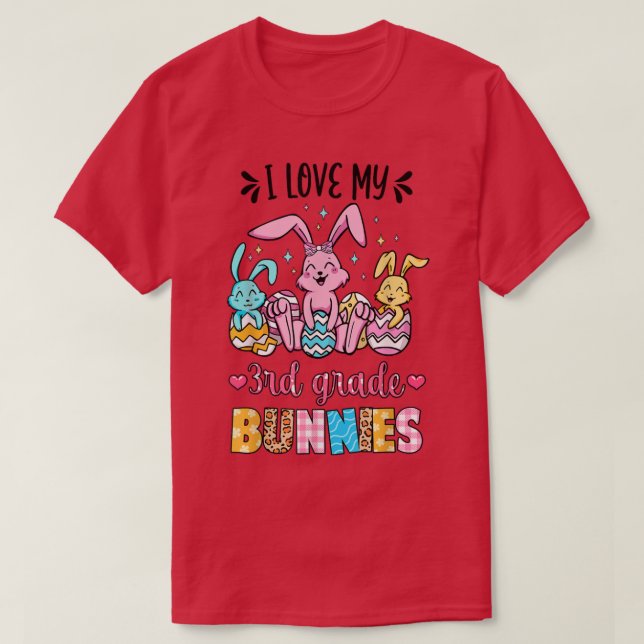 Camiseta Eu Amo Meu Jogo De Páscoa De Professores Do 3º Ano (Frente do Design)