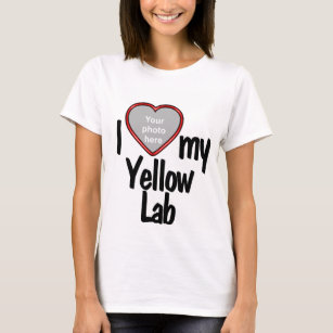 Camiseta Eu Amo Meu Laboratório Amarelo - Cachorro Fotográf