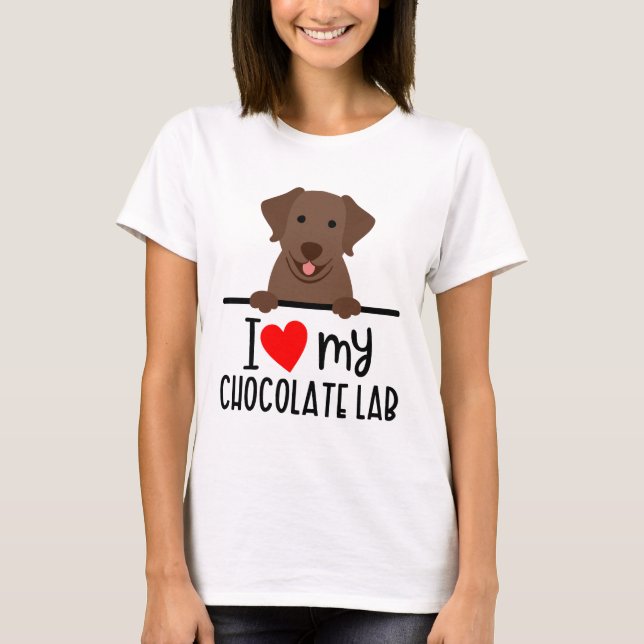 Camiseta Eu Amo Meu Laboratório De Chocolate (Frente)
