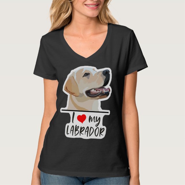 Camiseta Eu Amo Meu Labrador 35 (Frente)