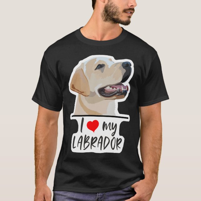 Camiseta Eu Amo Meu Labrador 35 (Frente)