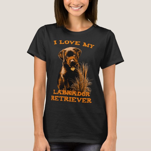 Camiseta Eu Amo Meu Labrador Retriever (Frente)
