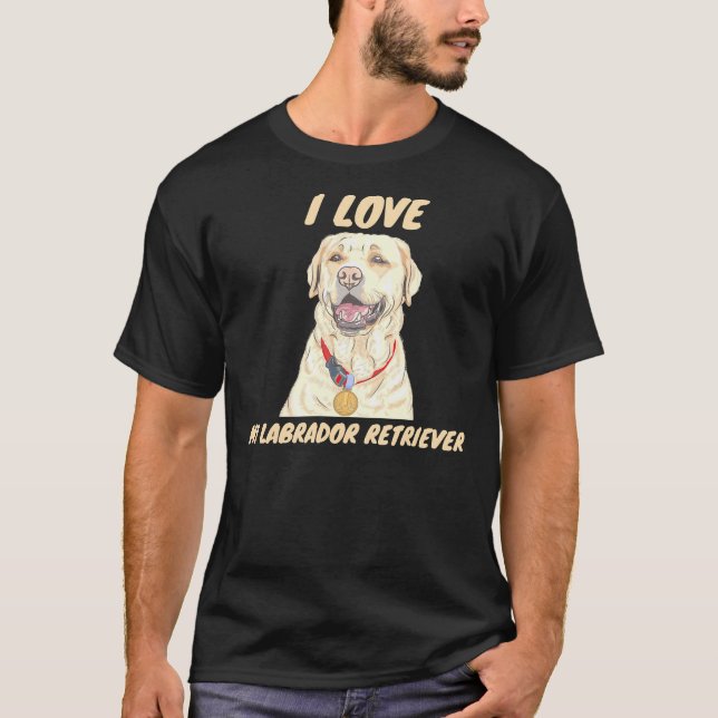 Camiseta Eu Amo Meu Labrador Retriever 214 (Frente)