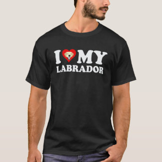 Camiseta Eu Amo Meu Labrador Retriever Amarelo Fofo