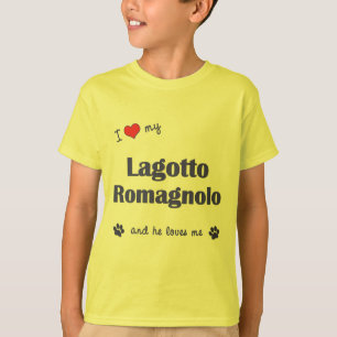 Camiseta Eu amo meu Lagotto Romagnolo (o cão masculino)