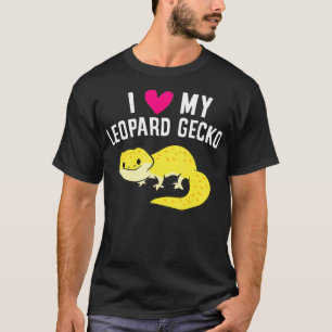 Camiseta Eu Amo Meu Leopardo Gecko Cute Leopard Lizard