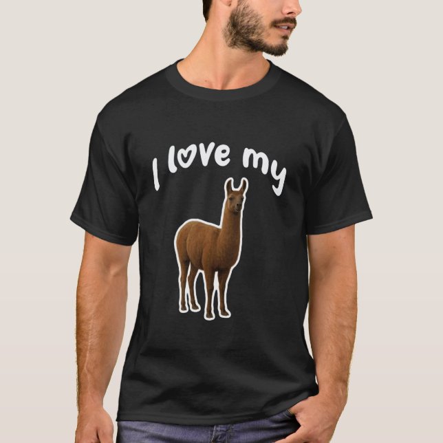 Camiseta Eu Amo Meu Lhama (Frente)