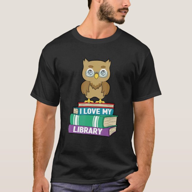 Camiseta Eu Amo Meu Livro De Leitores De Coruja (Frente)