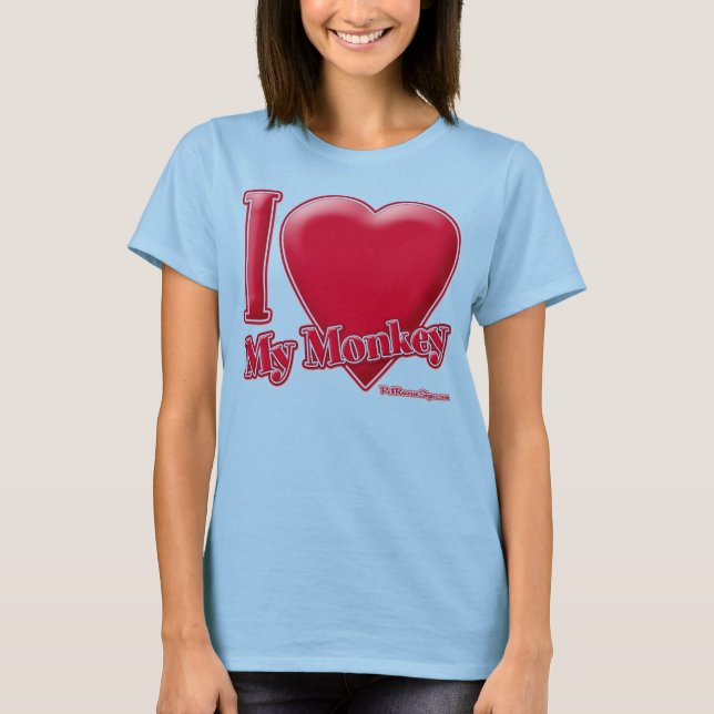 Camiseta Eu Amo Meu Macaco (Frente)