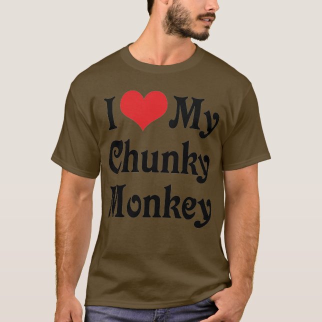 Camiseta Eu Amo Meu Macaco Chunky (Frente)