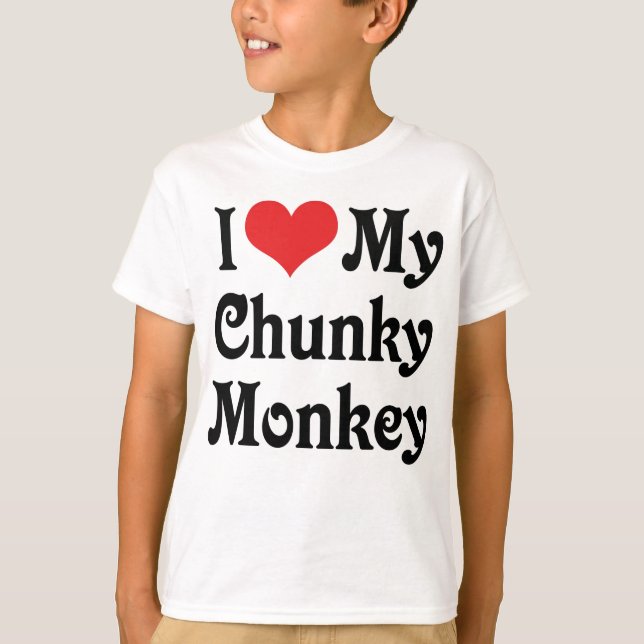 Camiseta Eu Amo Meu Macaco Encorpado (Frente)