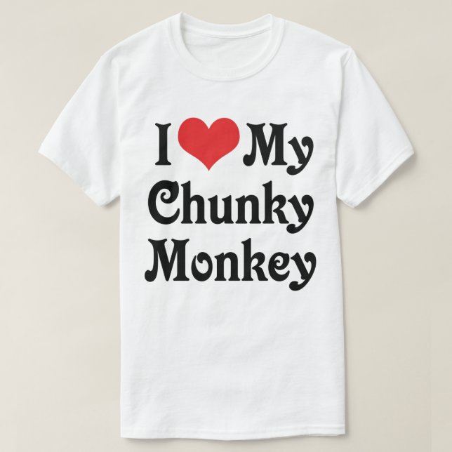 Camiseta Eu Amo Meu Macaco Gorducho (Frente do Design)