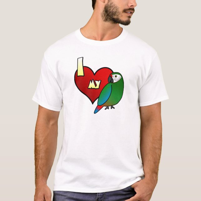 Camiseta Eu amo meu Macaw militar (Frente)