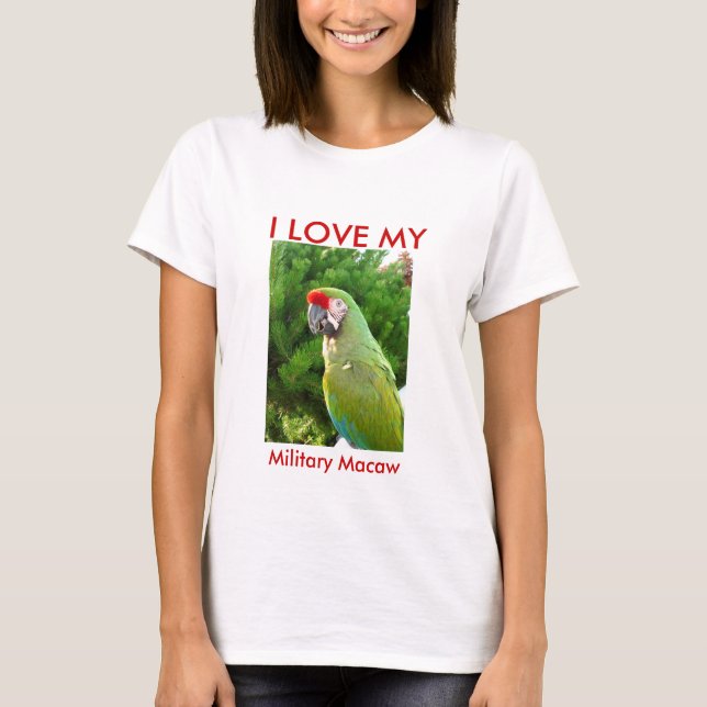 Camiseta EU AMO MEU Macaw militar (Frente)