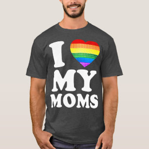 Camiseta Eu amo meu Mães Arco-Íris Orgulho gay LGBT Flag P